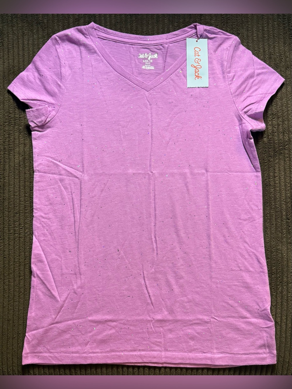 NWT Cat & Jack Pink V-Neck Short Sleeve Tee
